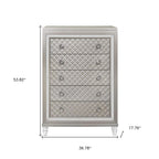 Champagne Toned Chest With Tapered Acrylic Legs And 5 Drawers
