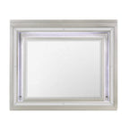 38" Champagne Wood Lighted Mounted Accent Mirror
