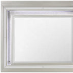 38" Champagne Wood Lighted Mounted Accent Mirror