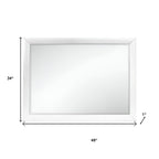 34" White Wood Framed Accent Mirror