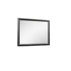 35" Dark Gray Wood Framed Mounted Dresser Mirror