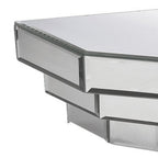 16" Silver Mirrored Glass Hanging Dimensional Floating Shelf