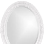 Oval Mirror In A Glossy White Wood Frame