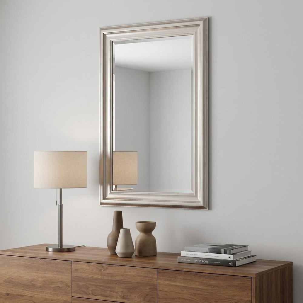 33" Silver Framed Accent Mirror