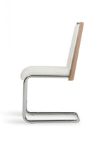 Set of Two White and Silver Upholstered Faux Leather Dining Side Chairs