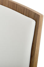 Set of Two White and Silver Upholstered Faux Leather Dining Side Chairs