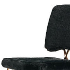 Set of Two Black and Gold Upholstered Fabric Dining Side Chairs