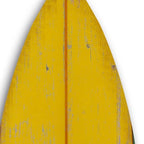 76" X 18" Yellow Wood Hanging Dimensional Sculpture
