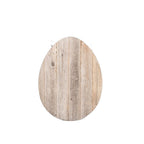 12" X 9" Gray Reclaimed Wood Egg Shaped Wall Decor