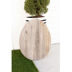 12" X 9" Gray Reclaimed Wood Egg Shaped Wall Decor