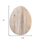 12" X 9" Gray Reclaimed Wood Egg Shaped Wall Decor