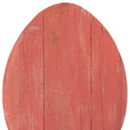 12" X 9" Red Reclaimed Wood Egg Shaped Wall Decor