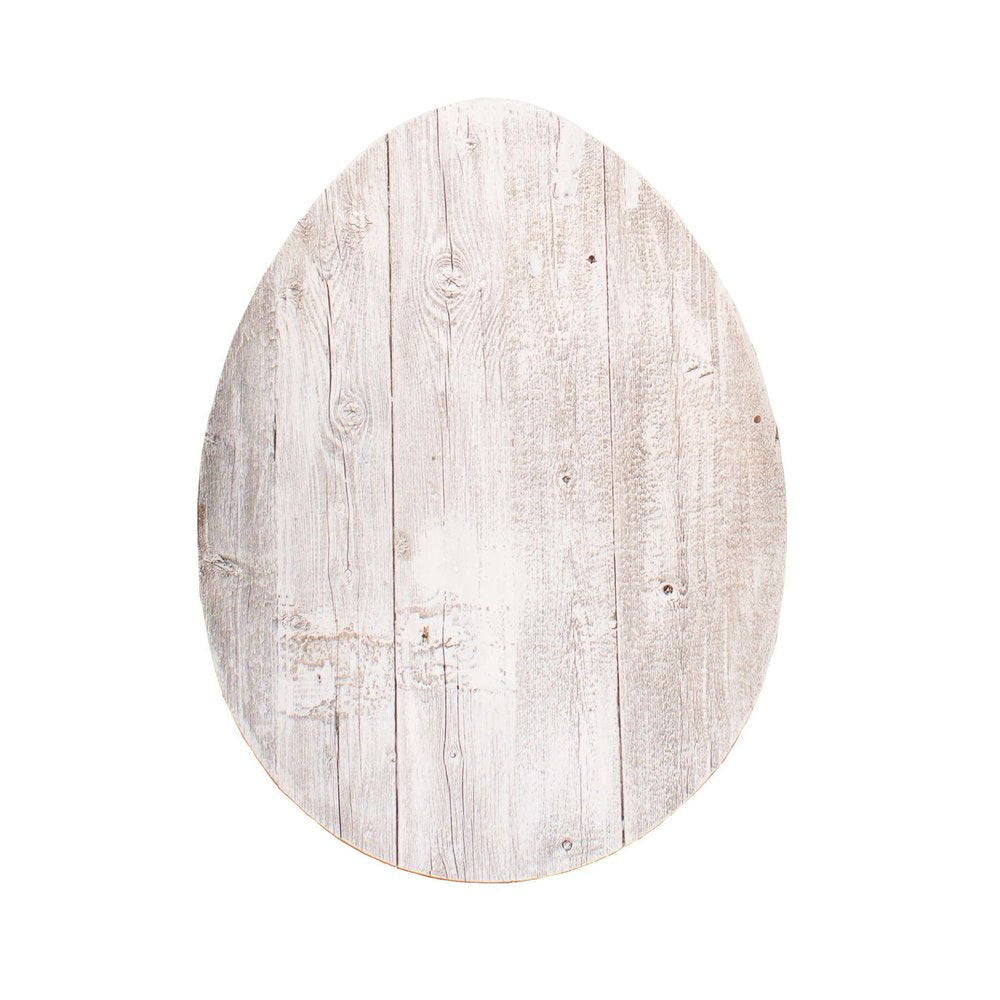 12" X 9" White Easter Solid Wood Hanging Dimensional Sculpture