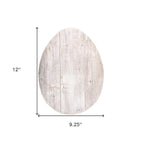 12" X 9" White Easter Solid Wood Hanging Dimensional Sculpture