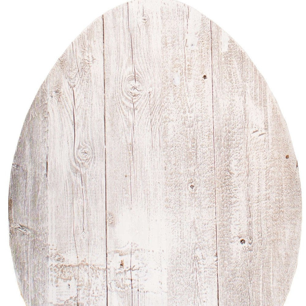 12" X 9" White Easter Solid Wood Hanging Dimensional Sculpture