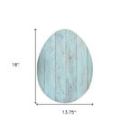 12" X 9" Turquoise Reclaimed Wood Egg Shaped Wall Decor