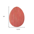 12" X 9" Red Reclaimed Wood Egg Shaped Wall Decor