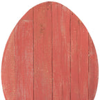 12" X 9" Red Reclaimed Wood Egg Shaped Wall Decor