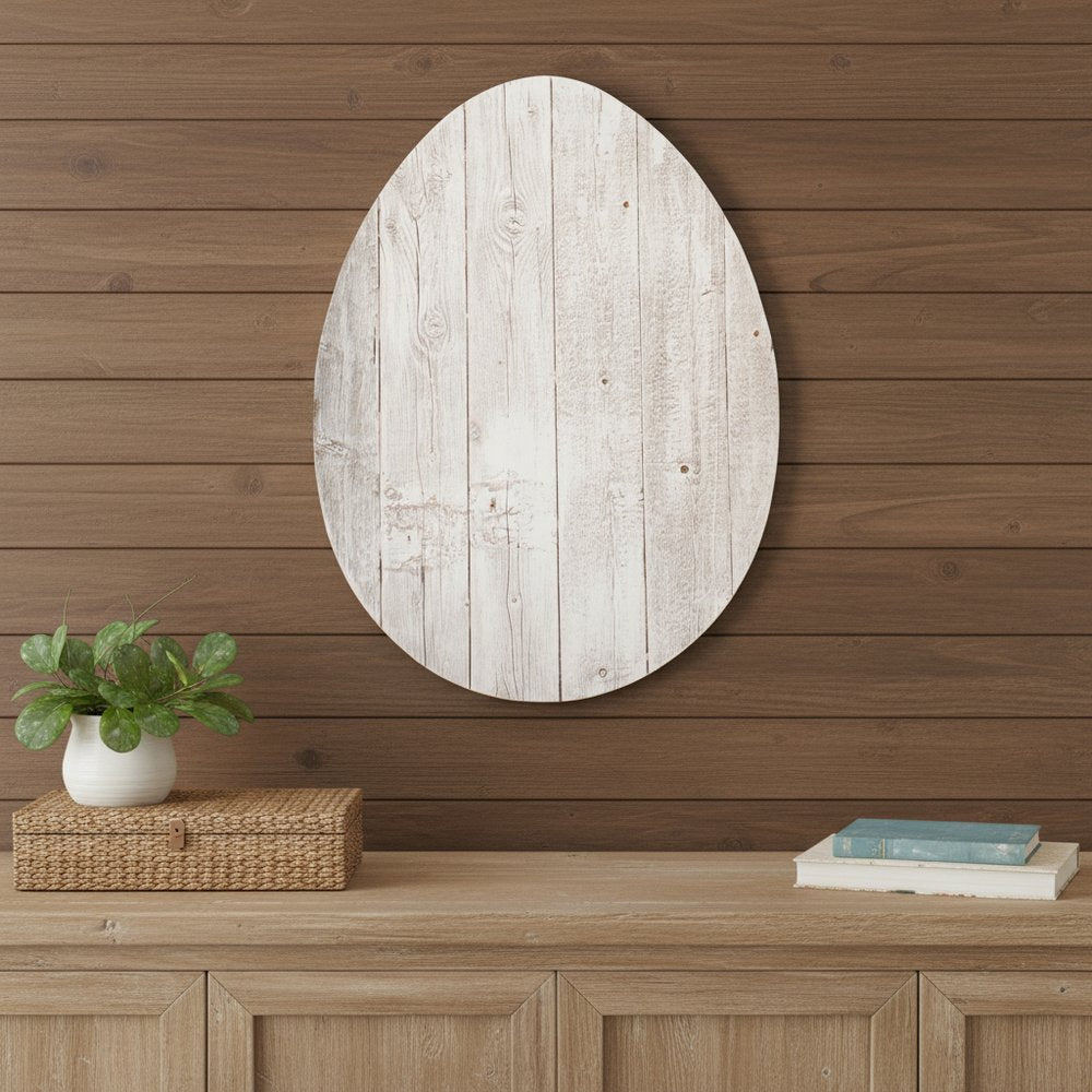 12" X 9" White Easter Solid Wood Hanging Dimensional Sculpture