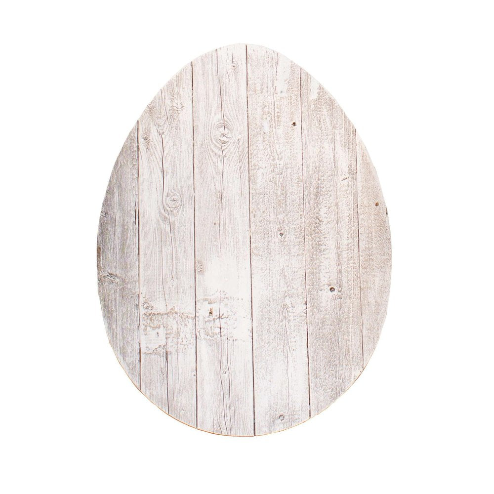 12" X 9" White Easter Solid Wood Hanging Dimensional Sculpture