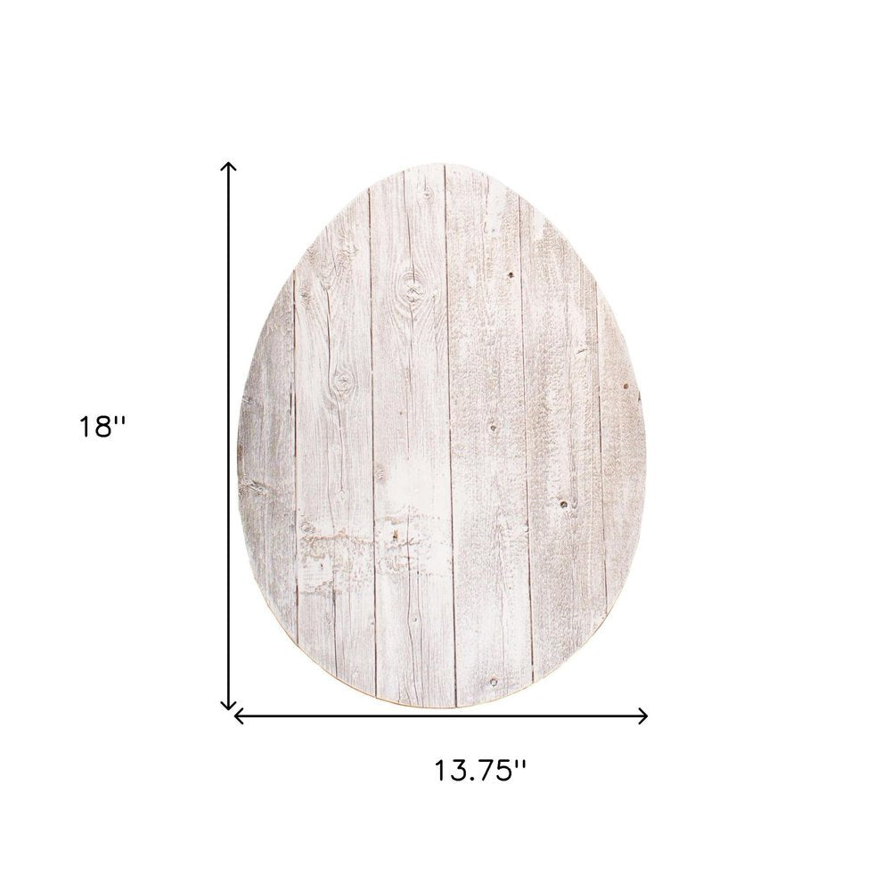 12" X 9" White Easter Solid Wood Hanging Dimensional Sculpture
