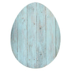 12" X 9" Turquoise Reclaimed Wood Egg Shaped Wall Decor