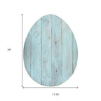 12" X 9" Turquoise Reclaimed Wood Egg Shaped Wall Decor