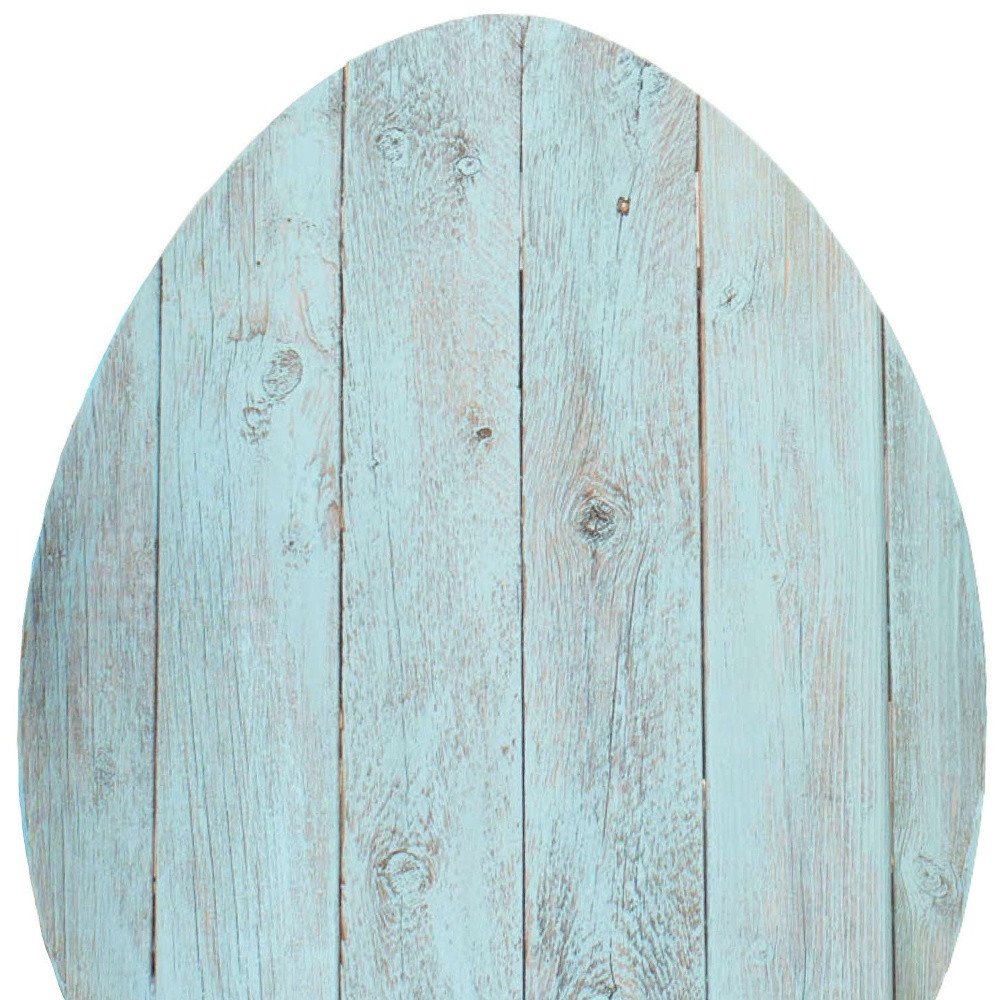 12" X 9" Turquoise Reclaimed Wood Egg Shaped Wall Decor