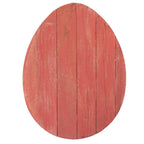 12" X 9" Red Reclaimed Wood Egg Shaped Wall Decor