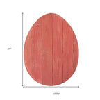 12" X 9" Red Reclaimed Wood Egg Shaped Wall Decor