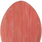 12" X 9" Red Reclaimed Wood Egg Shaped Wall Decor