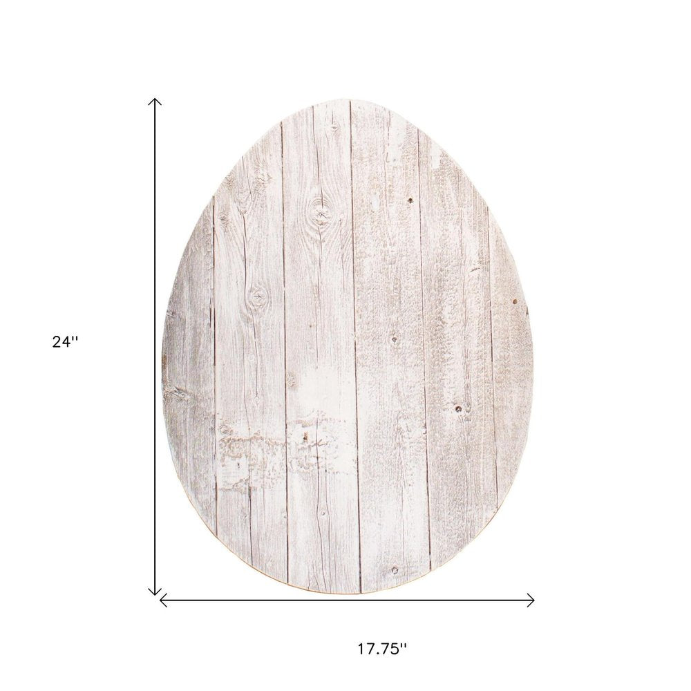12" X 9" White Easter Solid Wood Hanging Dimensional Sculpture