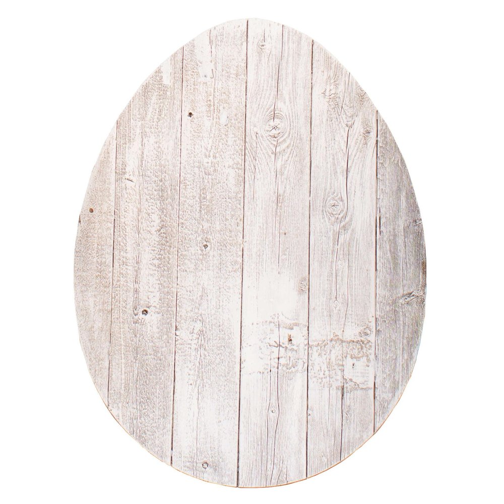 12" X 9" White Easter Solid Wood Hanging Dimensional Sculpture
