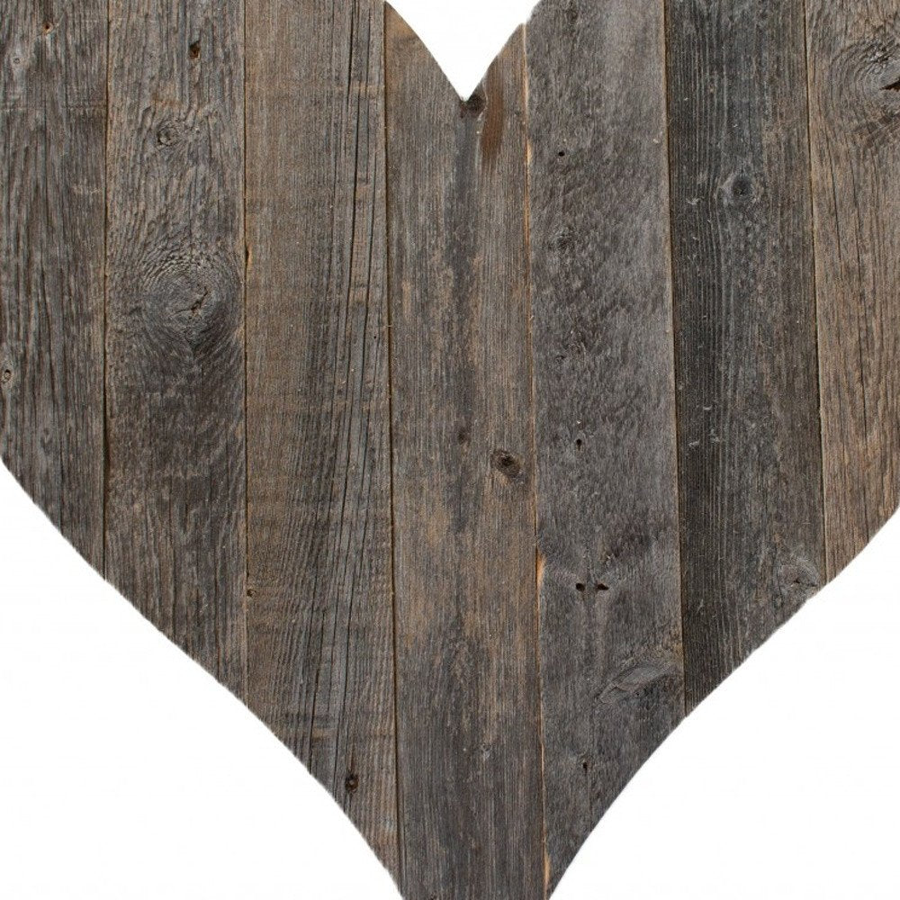 12" Weathered Gray Reclaimed Wood Heart Wall Decor