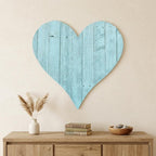 12" Turquoise Reclaimed Wood Heart Wall Decor