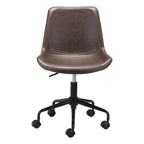 White and Black Adjustable Swivel Faux Leather Rolling Office Chair