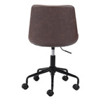 White and Black Adjustable Swivel Faux Leather Rolling Office Chair