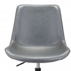 White and Black Adjustable Swivel Faux Leather Rolling Office Chair