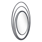 32" Black Oval Steel Framed Accent Mirror