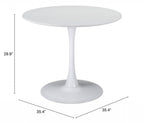 35" Steel Pedestal Base Dining Table
