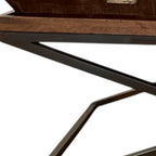 27" Brown And Black Solid Wood Cross Legs Coffee Table