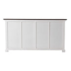 63" Brown And White Distressed Solid Wood Sideboard With Baskets