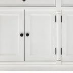 57" White Solid Wood Two Drawer Sideboard with Four Doors