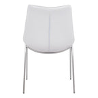 Set of Two Gray And Silver Upholstered Faux Leather Dining Side Chairs