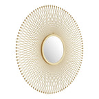 35" Gold Round Iron Framed Accent Mirror