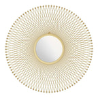 35" Gold Round Iron Framed Accent Mirror