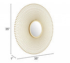 35" Gold Round Iron Framed Accent Mirror