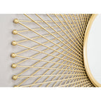35" Gold Round Iron Framed Accent Mirror