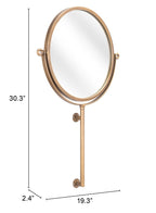 Gold Round Wall Mount Mirror