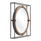 22" Gray Square Steel Framed Accent Mirror